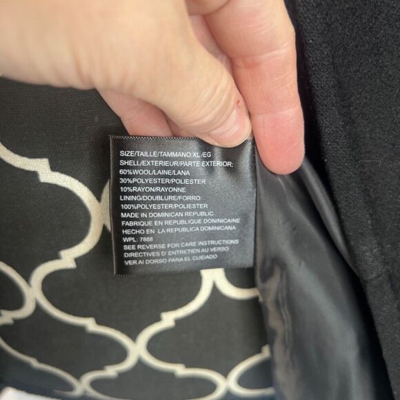 Michael Kors Black Double Breasted Wool Blend Classic Pea Coat Size XL - Picture 4 of 11